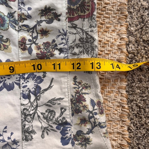 Guess Floral Denim Corset Dress Womens Size 1 White Lace Up Bodycon Mini - Picture 10 of 14